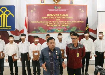 3.114 Warga Binaan di Sumut terima remisi khusus Natal Tahun 2023