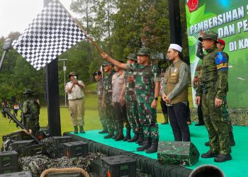 Satgas Yonif 122/TS berikan latihan upacara bendera di SD Inpres Papua