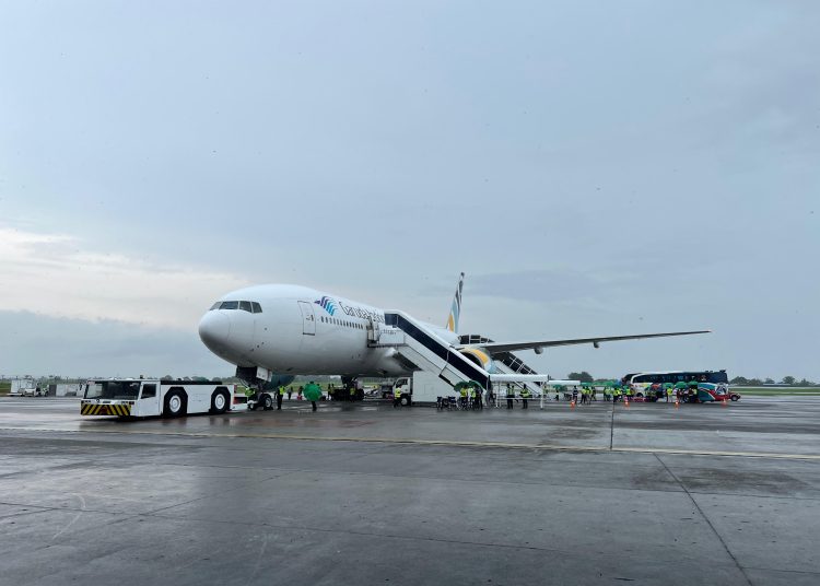 PT Angkasa Pura Aviasi Bandara Internasional Kualanamu, Kabupaten Deli Serdang siap melayani penerbangan haji tahun 2024 sebanyak 25 Kloter dan 204 penerbangan teknikal landing pada fase satu (keberangkatan).(Satunusantara news/HO-Humas  PT Angkasa Pura Aviasi Bandara Kualanamu).