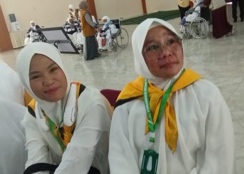 Najwa Tadzkia yang termuda dari Kloter 11 asal Medan terkabul niatnya ke Mekkah