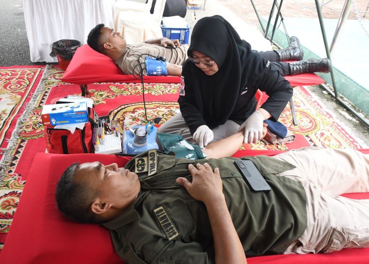 Pomdam I/BB menggelar kegiatan bakti sosial donor darah menyambut HUT ke-78 Pomad.(Satunusantara news/HO-Pomdam I/BB).