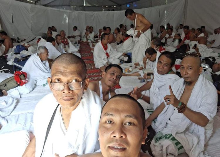 Jemaah haji  Kloter 02 KNO tiba di Arafah dengan selamat.(Satunusantara news/HO-Humas Haji Medan).
