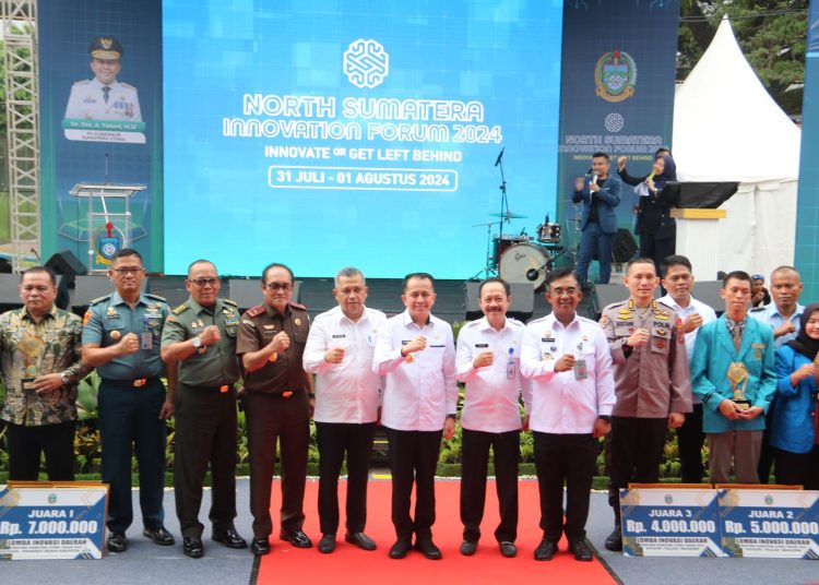 Kakanwil Kemenkumham Sumut Agung Krisna (empat kanan) pada acara  North Sumatera Innovation Forum 2024.(Satunusantara news/HO-Humas Kemenkumham Sumut).