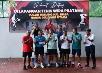 Danrem 033/WP juara tenis lapangan antar perwira