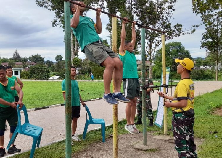 Personel Kodim 0206/Dairi menggelar Tes Garjas Periodik Semester II dan Uji Kenaikan Pangkat (UKP) tahun 2025.(Satunusantara news/HO-Pendim 0206/Dairi).