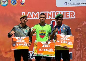Prajurit Yonif 133/Yudha Sakti juara lomba lari 10K di Pangkal Pinang