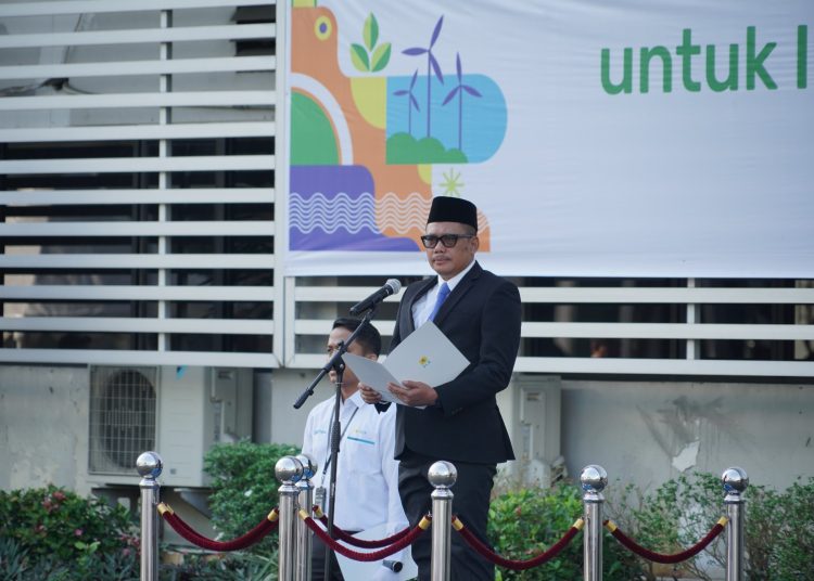 General Manajer PLN UID Sumatera Utara, Agus Kuswardoyo saat membacakan naskah amanat Direktir Utama PLN.(Satunusantara news/HO-Humas PLN UID Sumut).