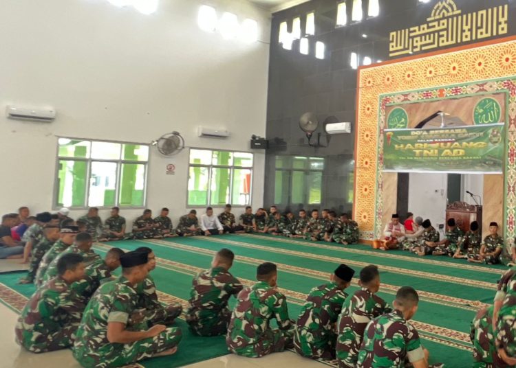 Prajurit Yonif 126/Kala Cakti menggelar kegiatan doa bersama, dalam rangka memperingati Hari Juang TNI AD.(Satunusantara news/HO-Yonif 126/KC).