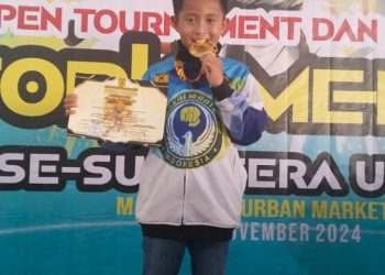 Rasyid Salman siswa MIN 9 Medan anak seorang TKI yang berprestasi di Cabor Karate
