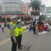Personel Polrestabes Medan kawal Shalat Idulfitri digelar di Jalan SM Raja depan Masjid Al-Mashun