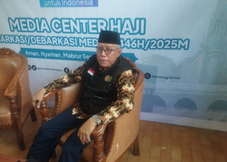 Kepala Bidang Haji Lansia dan Disabilitas PPIH Embarkasi Medan, H. Ahmad Suhaimi.(Satunusantara news/Munawar).