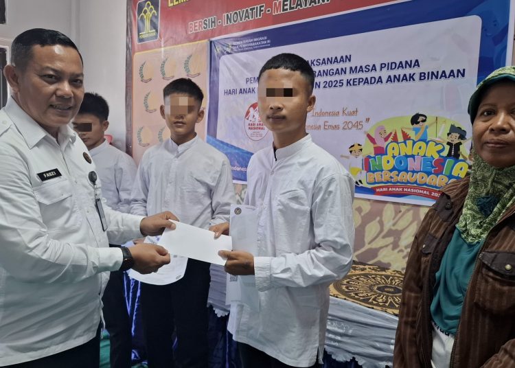 Anak Binaan di seluruh Indonesia mendapat Pengurangan Masa Pidana pada peringatan Hari Anak Nasional (HAN) Tahun 2025.(Satunusantara news/HO-Kanwil Ditjenpas Sumut).