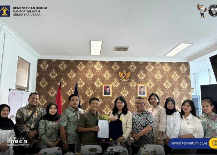 Kanwil Kemenkum Sumut  menyelenggarakan rapat konsultasi dan mediasi membahas Ranperda Kota Medan.(Satunusantara news/HO-Kanwil Kemenkum Sumut).