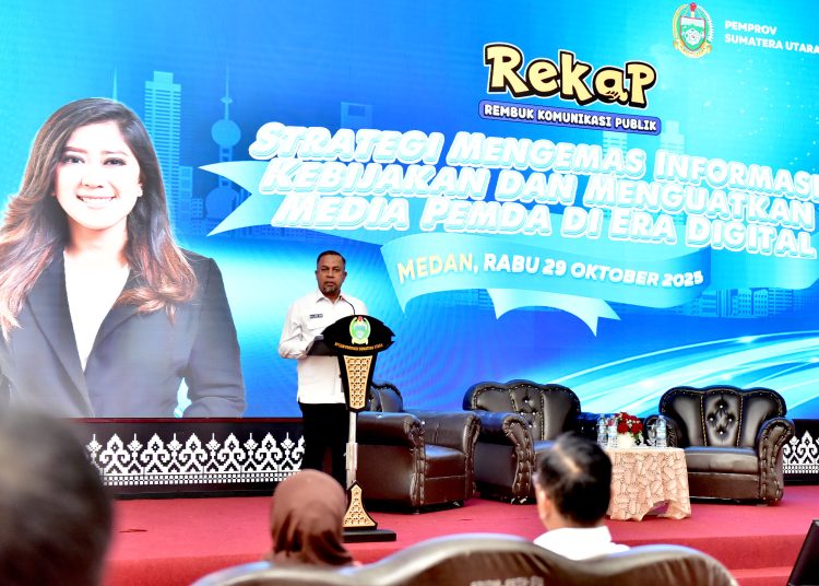 Asisten Administrasi Umum Setdaprov sumut, Muhammad Suib, dalam kegiatan REKAP 2025 di Aula Cemara BPSDM Sumut di Medan.(Satunusantara news/HO-Diskominfo Sumut)