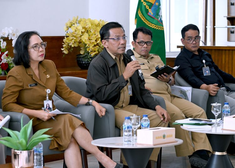 Sekretaris Dinas Ketahanan Pangan dan Hortikultura Provinsi Sumut Yusfahri Perangin-angin pada Temu Pers di Aula Dekranasda, Kantor Gubernur Sumut.(Satunusantara news/HO-Diskominfo Sumut)