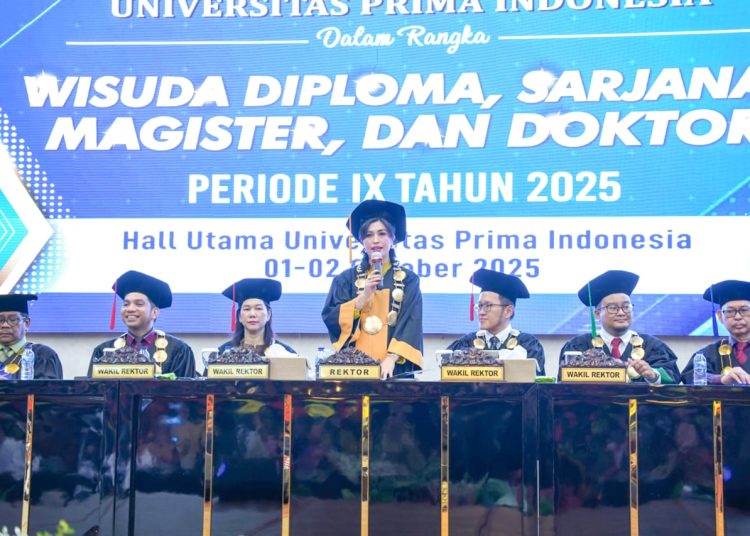 Rektor Universitas Prima Indonesia ( UNPRI) Prof. Dr. Chrismis Novalinda Ginting, M.Kes.(Satunusantara news/HO-Humas UNPRI).