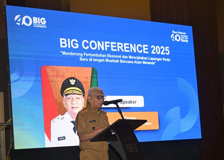 Wagub Sumut Surya, pada pembukaan Bisnis Indonesia Group (BIG) Conference 2025 di Hotel Santika, Medan.(Satunusantara news/HO-Diskominfo Sumut).
