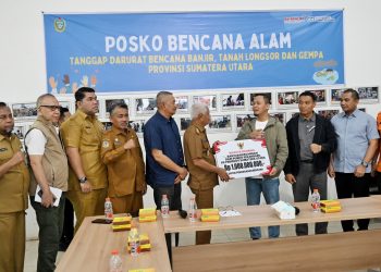 Wagub Sumut terima bantuan Rp 1 miliar dan logistik dari Pemko Pekanbaru untuk korban bencana