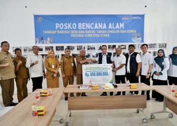 Wagub Sumut terima bantuan Rp 650 juta dari BPJS Ketenagakerjaan Sumbagut untuk masyarakat terdampak bencana