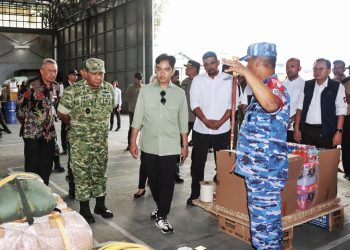Gubernur Sumut dampingi Wapres tinjau Gudang Logistik di Lanud Soewondo