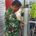 Satgas Kodam I/BB laksanakan pemasangan mesin water treatment dari Kemenhan di pengungsian Hutanabolon Tapteng