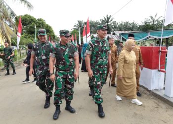 Pangdam I/BB tinjau Jembatan Aramco yang selesai dibangun di Desa Sei Litur Langkat