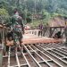Satgas Yonzipur I/DD rampungkan pemasangan Jembatan Bailey di Desa Aek Nabara Tapsel