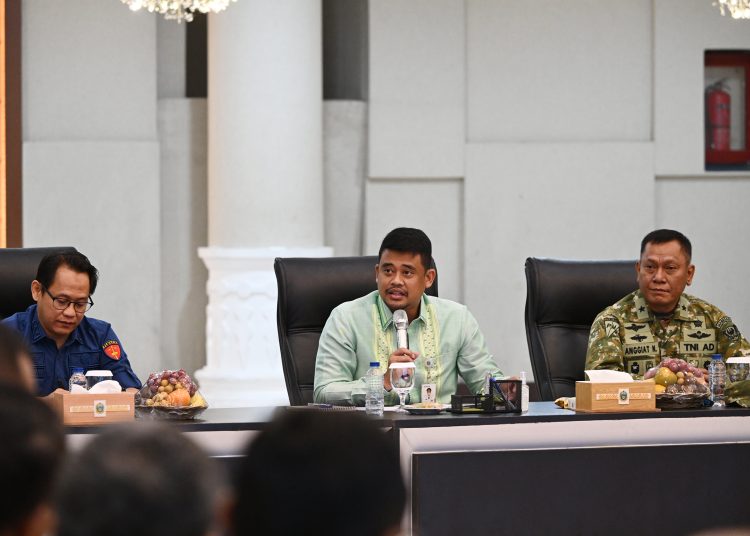 Gubernur Sumut Muhammad Bobby Afif Nasution, pada acara Sosialisasi PBPH di Aula Raja Inal Siregar, Lantai II Kantor Gubernur Sumut.(Satunusantara news/HO-Diskominfo Sumut)