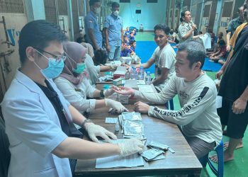 71 Warga Binaan Lapas Kelas I Medan ikuti pemeriksaan kesehatan di Puskesmas Helvetia