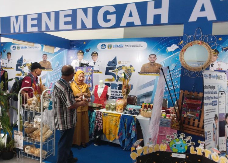 Stan paviliun Dinas Pendidikan Provinsi Sumut di PRSU ke-50 tahun 2026. (Satunusantara news/HO-Istimewa).