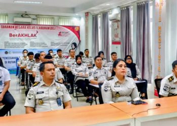 Rutan Kelas I Labuhan Deli ikuti rapat Pemaparan Hasil Evaluasi di Lingkungan KEMENIMIPAS